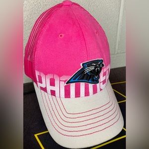 Vintage Pink Carolina Panthers Breast Cancer SnapBack Hat by Reebok